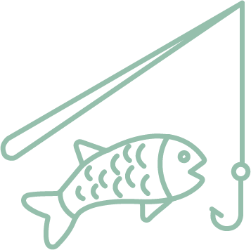 fish and rod icon green